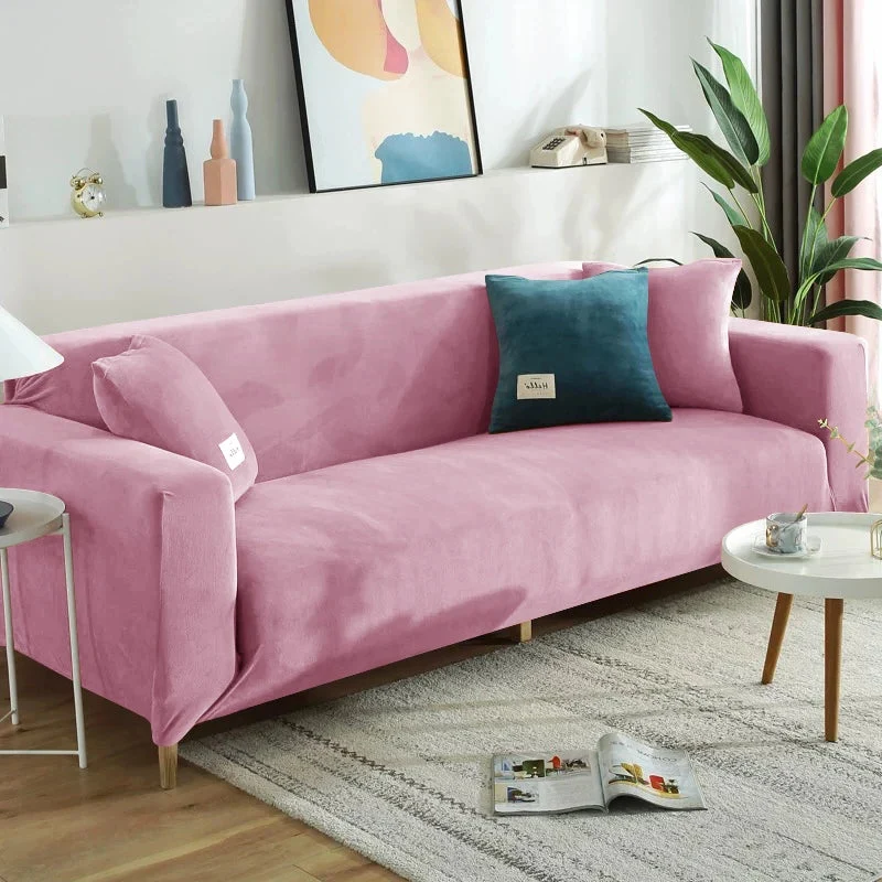 Housse de canapé extensible velours doux et chaleureux prémium
