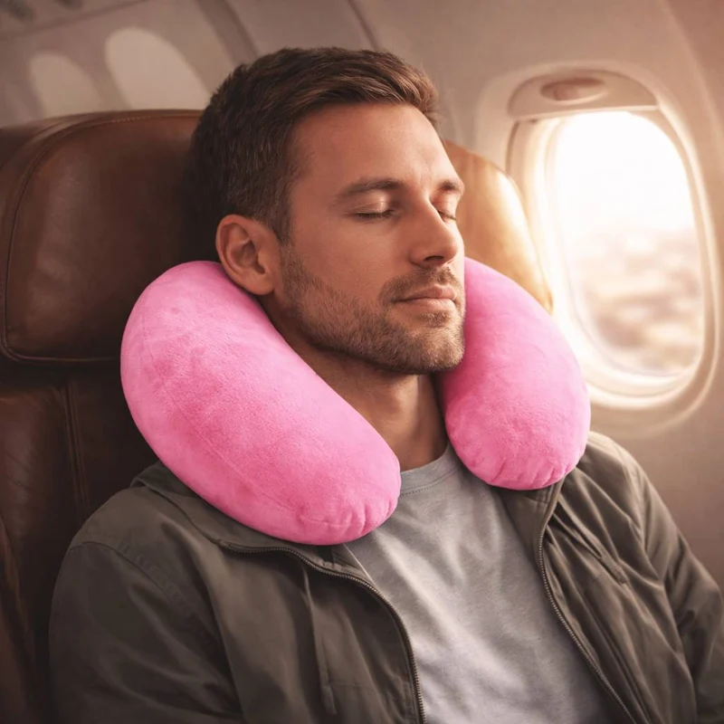 Coussin Avion Gonflable rose !