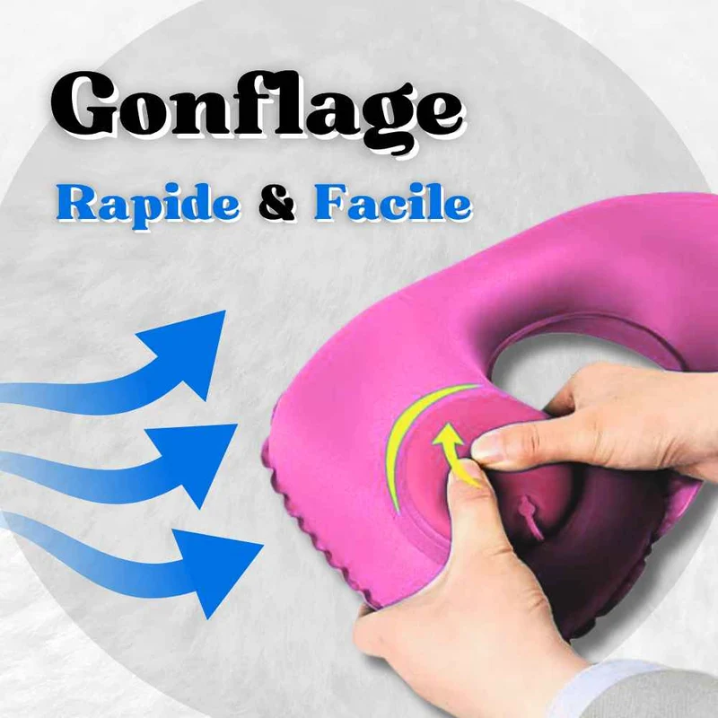 Coussin Avion Gonflable Facile rose !