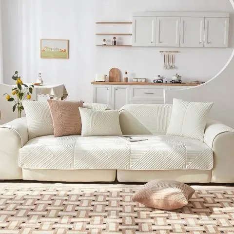 Housse de Fauteuil et Canapé Matelassée Blanche Neige – Élégance et Protection Haute Gamme