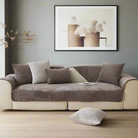Housse de Fauteuil Antidérapante et Imperméable - Style Moderne Gris Foncé