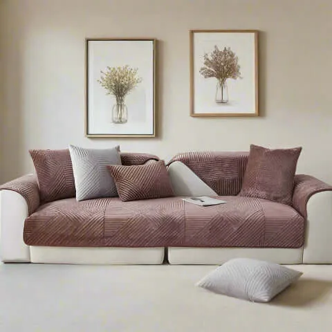 Housse de Fauteuil et Canapé Matelassée Marron – Élégance et Protection