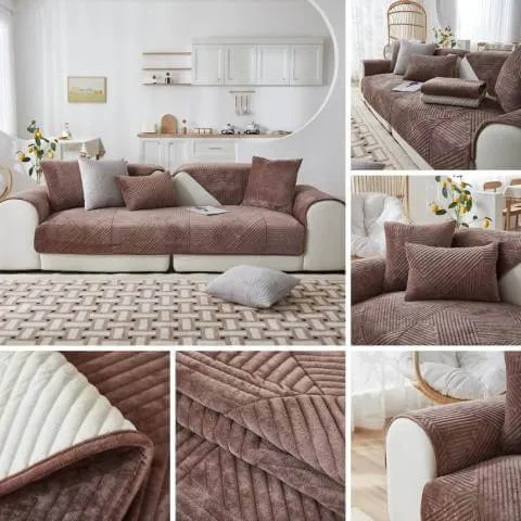 Housse de Fauteuil et Canapé Matelassée Marron – Élégance et Protection