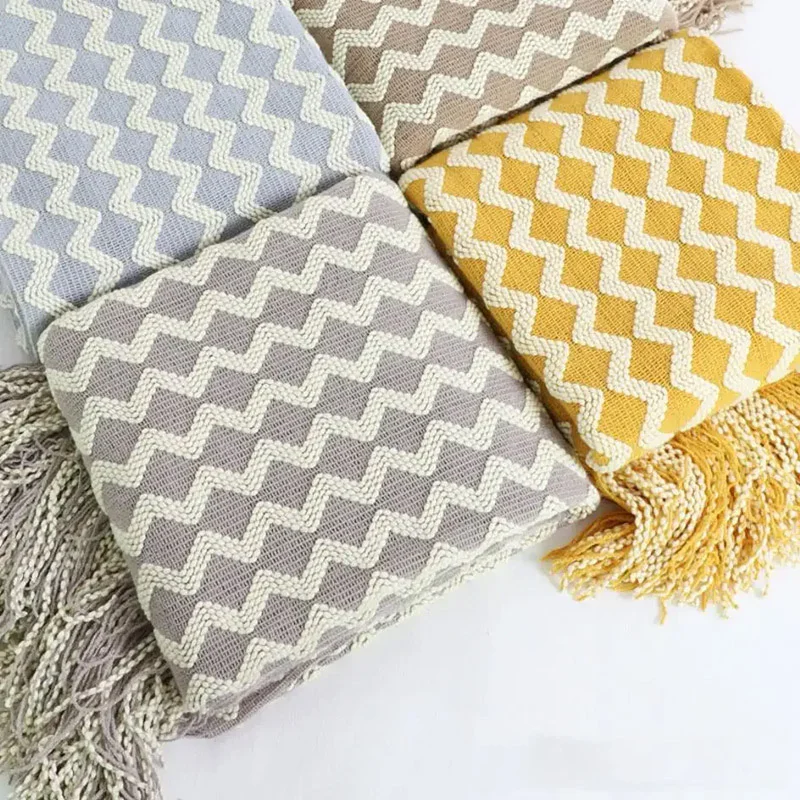 Plaid Gris à Franges