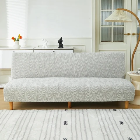 Housse clic clac en jacquard - gris clair