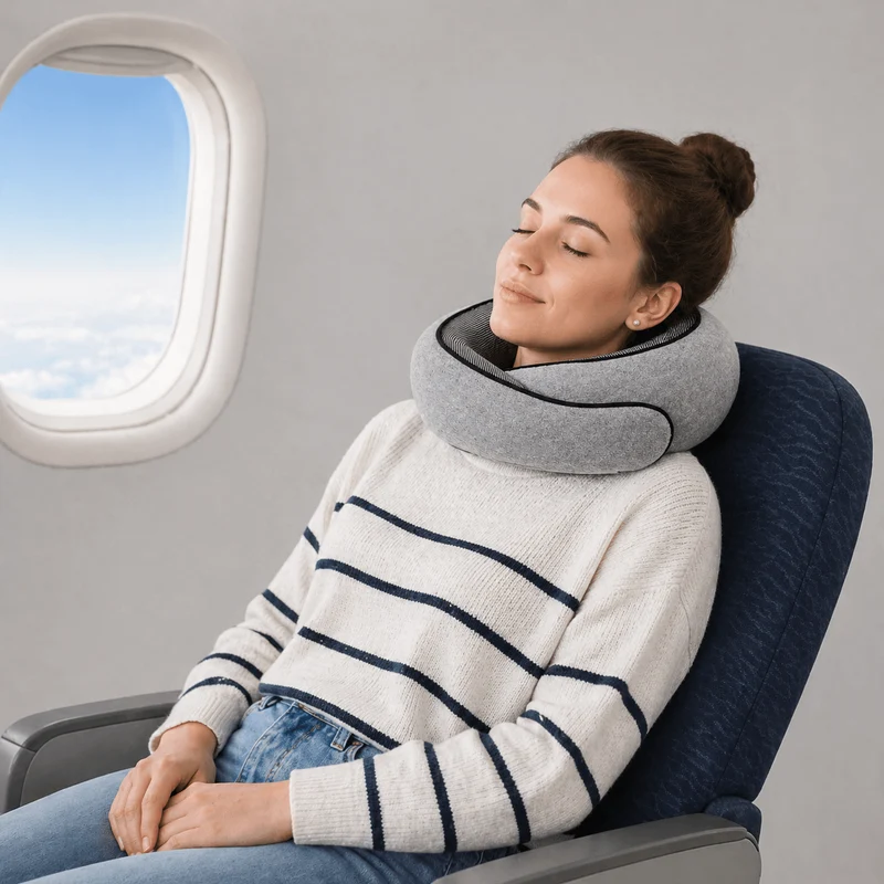 Coussin de Voyage Cou gris !