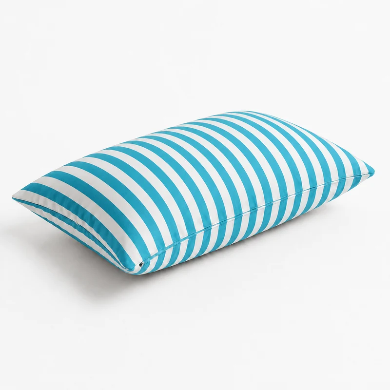Lot de 2 Coussins d'Appoint Jardin 60x35 cm Rayure Turquoise - Premium 270g Déhoussable