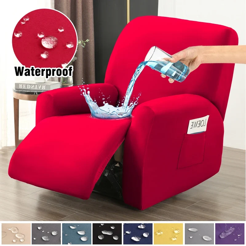 Housse de Fauteuil Relax Inclinable Couleur Unie Waterproof