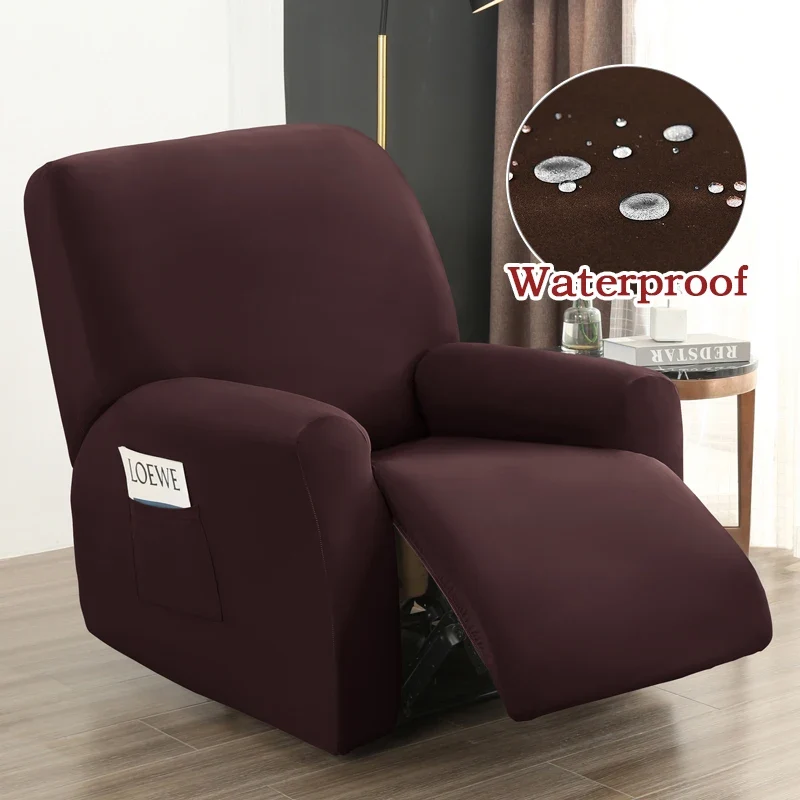 Housse de Fauteuil Relax Inclinable Couleur Unie Waterproof