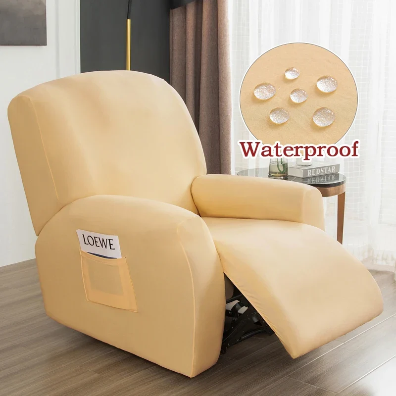 Housse de Fauteuil Relax Inclinable Couleur Unie Waterproof