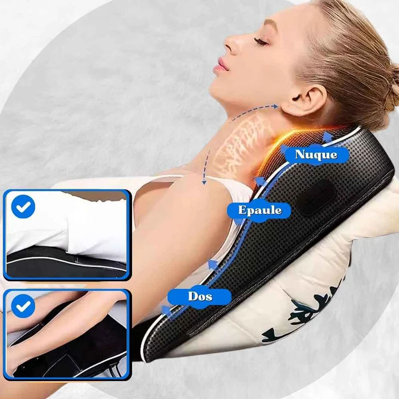 Coussin Cervical Chauffant et Massant Noir !