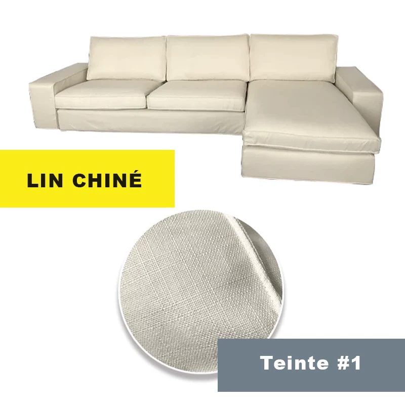 Housse pour canapé d'angle avec méridienne IKEA KIVIK personnalisable