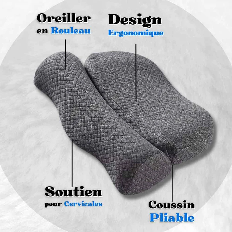 Coussin Cervical pour la Nuit gris !