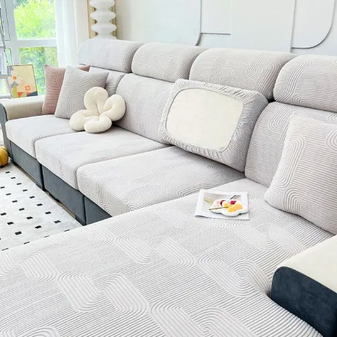Housse coussin d'assise pour canapé - gris