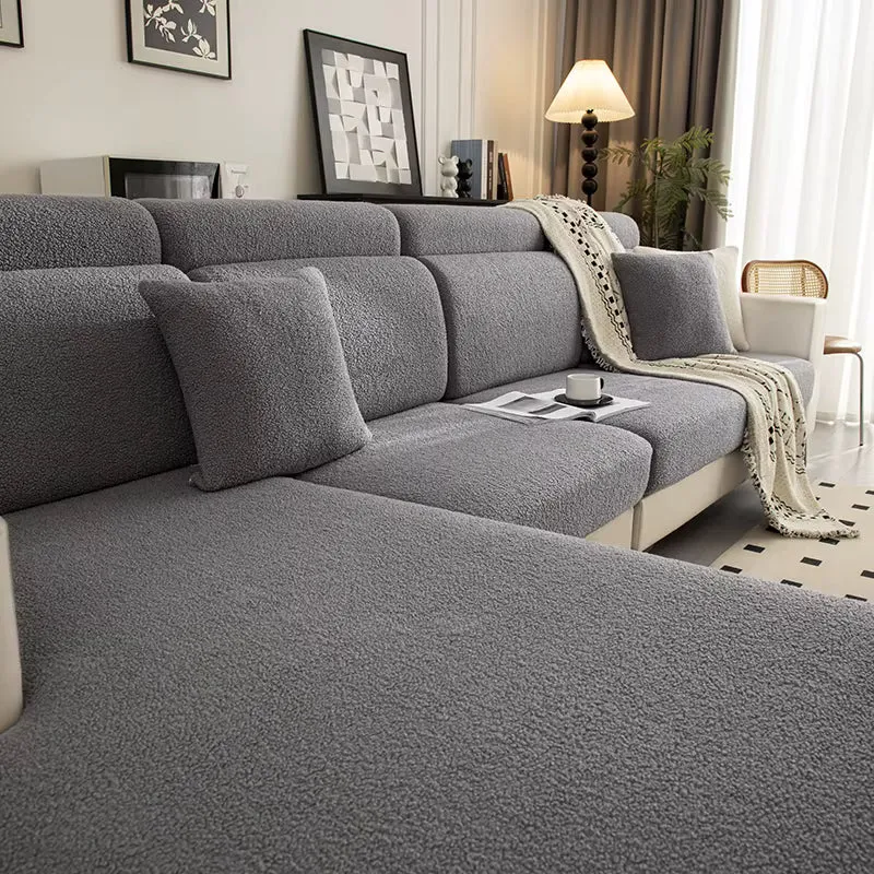 Housse de Coussin de Canapé Épaisse et Extensible Protection Plush