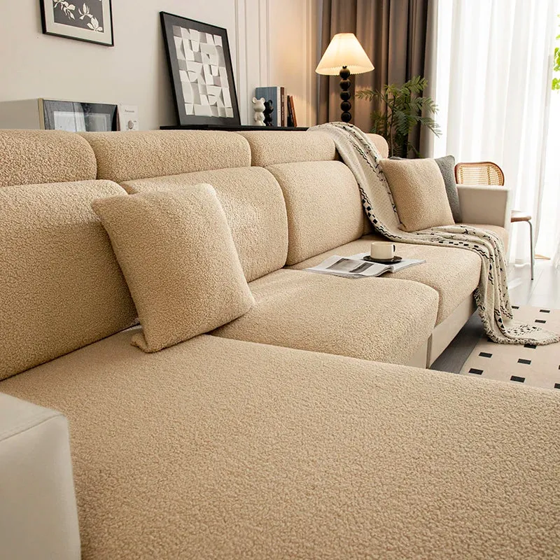 Housse de Coussin de Canapé Épaisse et Extensible Protection Plush