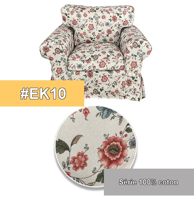 Housse pour fauteuil IKEA EKTORP haut de gamme entièrement personnalisable