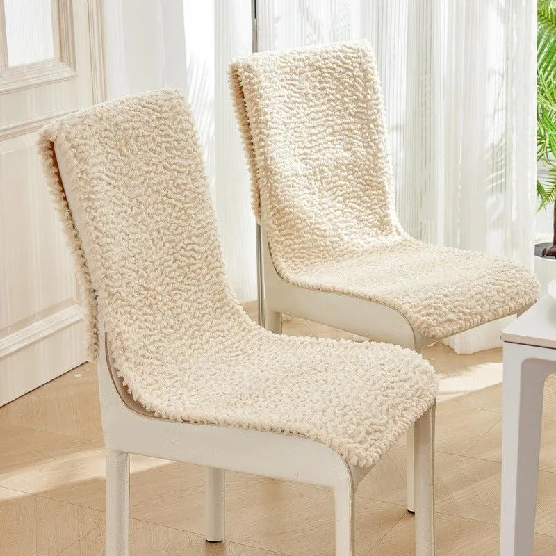 Housse de chaise luxe moelleuse et antidérapante pure laine douce