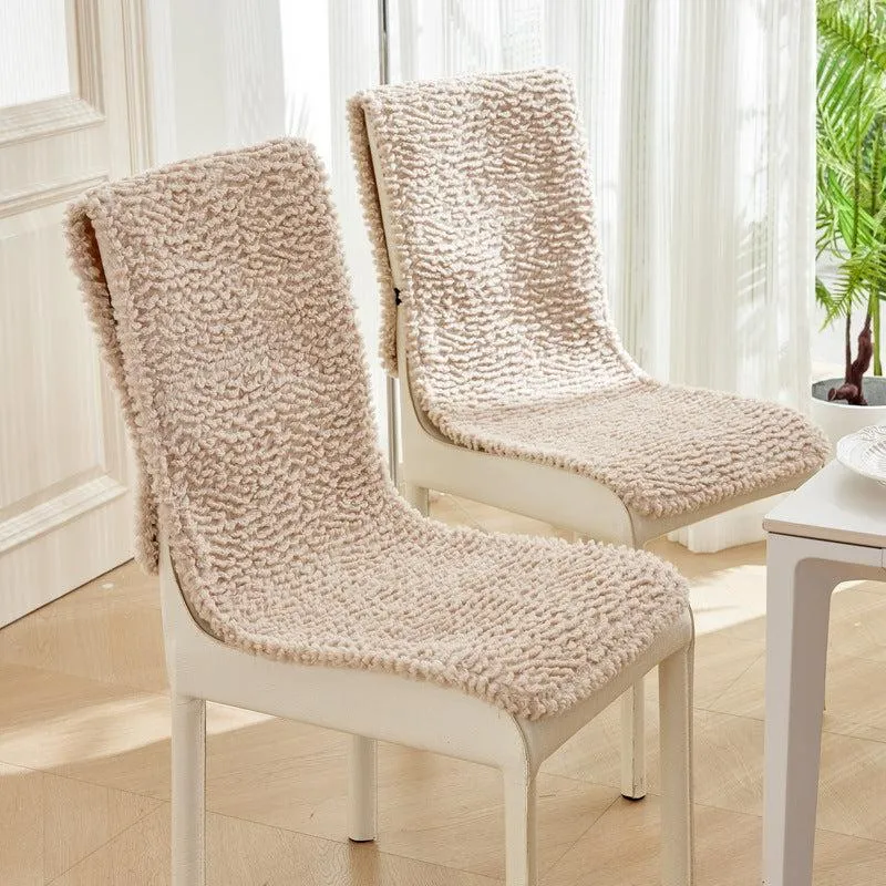 Housse de chaise luxe moelleuse et antidérapante pure laine douce