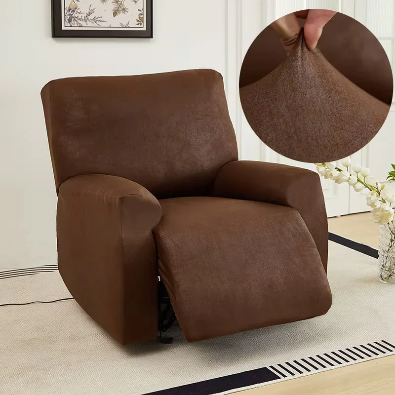 Housse de Fauteuil Relax En Similicuir Marron Foncé