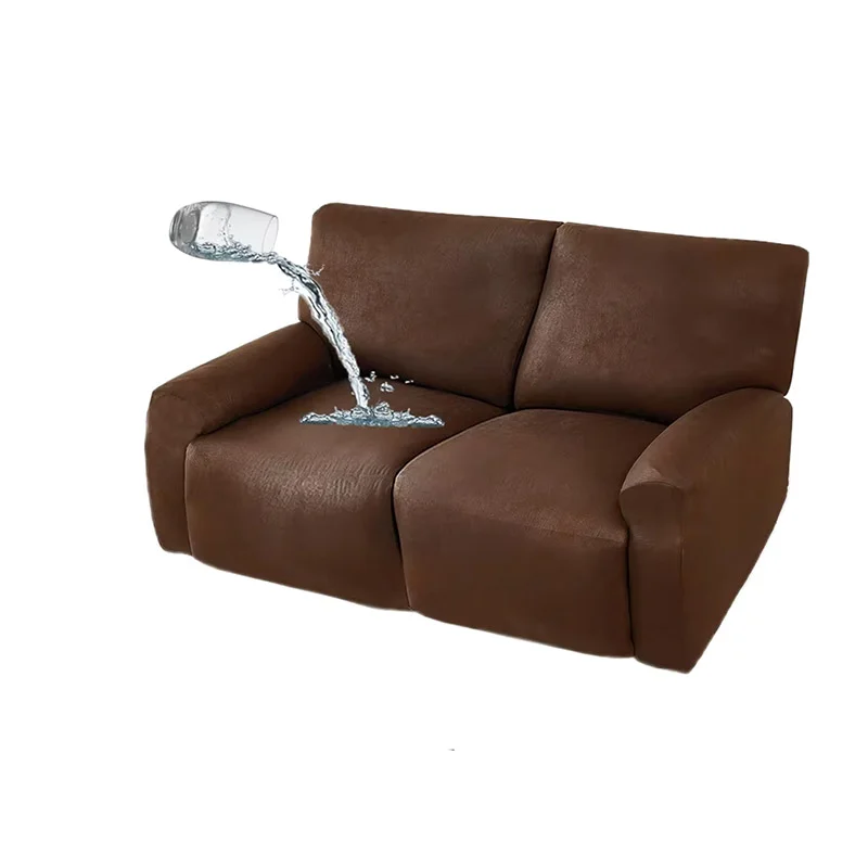 Housse de Fauteuil Relax En Similicuir Marron Foncé
