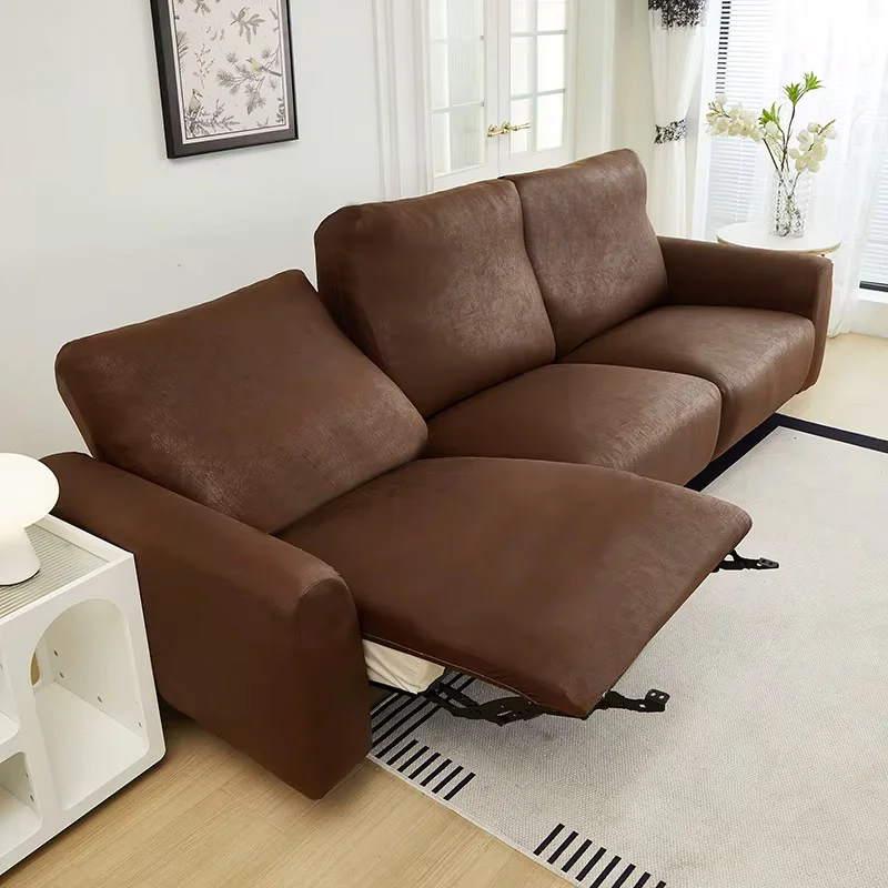 Housse de Fauteuil Relax En Similicuir Marron Foncé