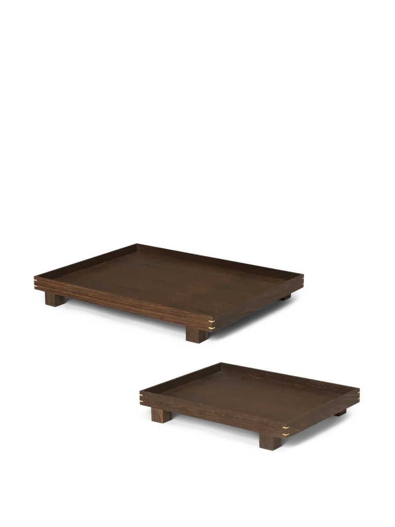 Bon Wooden Tray - Large & Small Gift Set - Smoked Oak