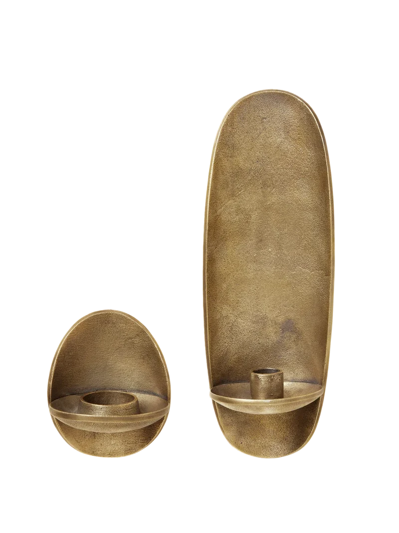 Agapé Wall Tealight Holder & Candle Holder Gift Set - Brass Finish