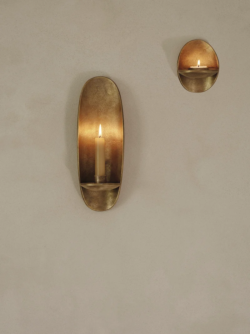 Agapé Wall Tealight Holder - Brass Finish