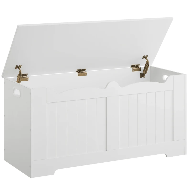 Banc de rangement en bois avec coffre