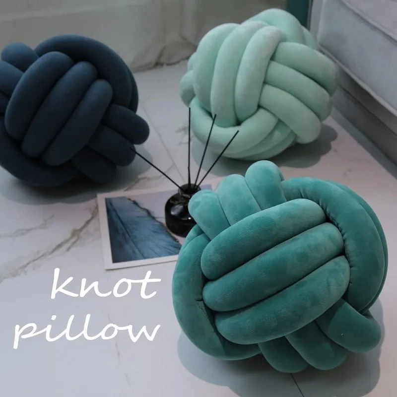 1 Coussin Boule Nœud Design – Décoratif Moderne en Velours