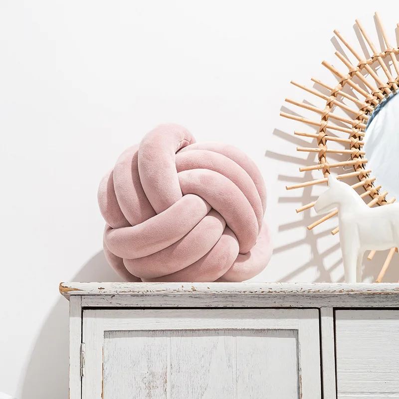 1 Coussin Boule Nœud Design – Décoratif Moderne en Velours