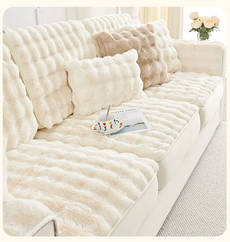 Housse de coussin de canapé d'hiver en polaire douce et épaisse - Nuage de douceur
