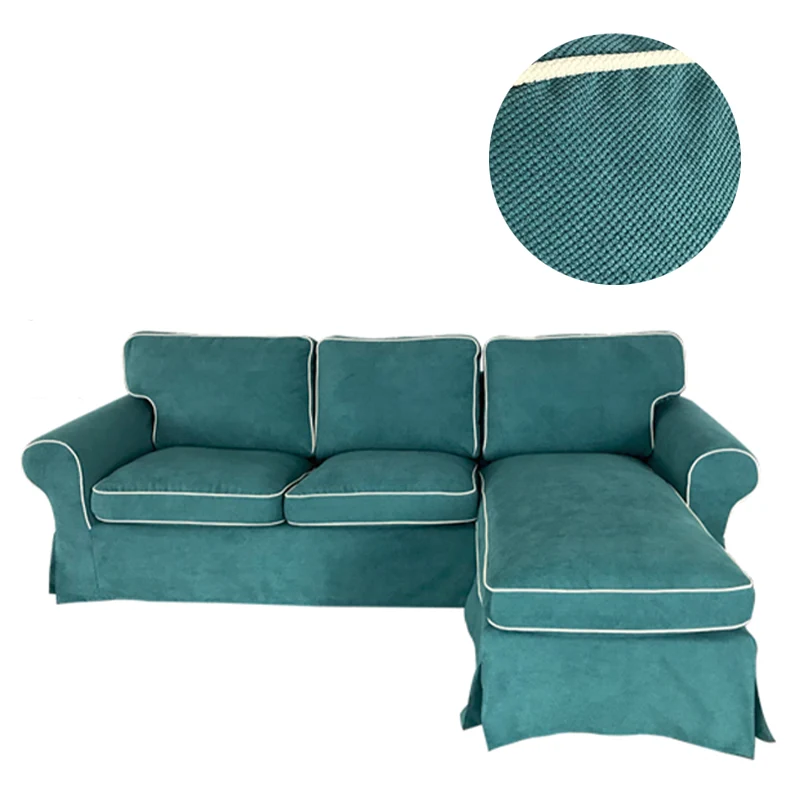 Housse pour canapé d'angle IKEA EKTORP 2 places + méridienne - Velours strié renforcé