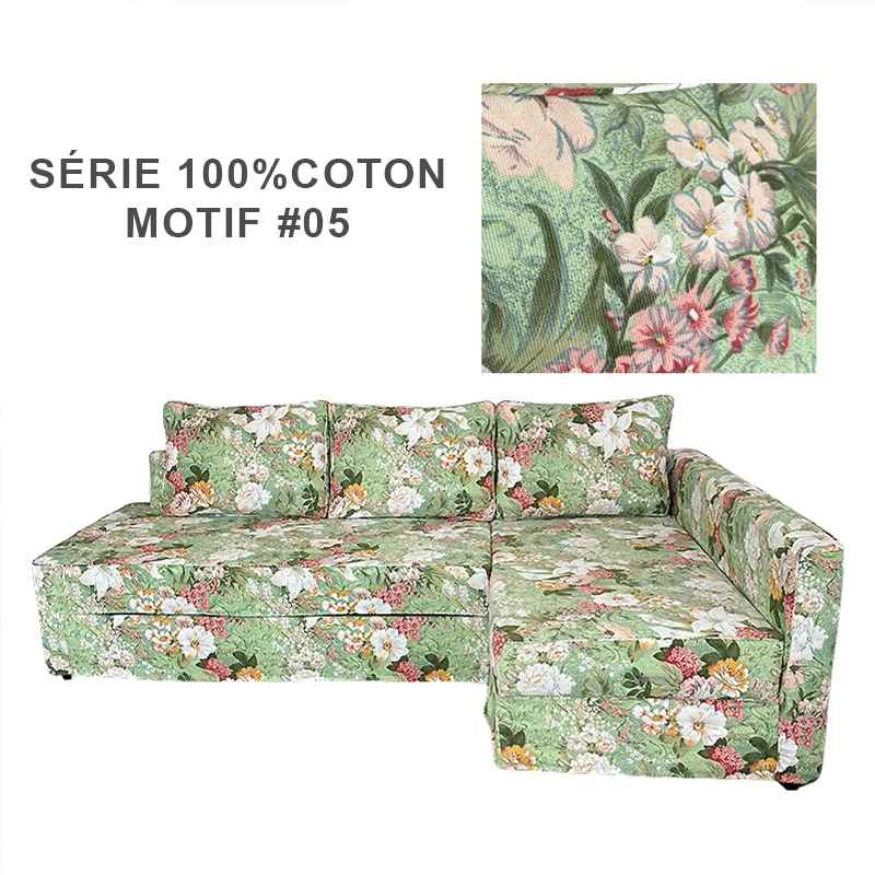 Housse pour canapé d'angle convertible IKEA FRIHETEN motifs imprimés 100%coton