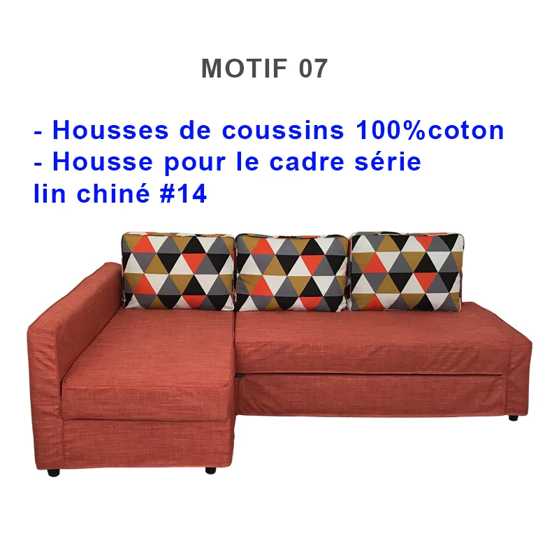 Housse pour canapé d'angle convertible IKEA FRIHETEN motifs imprimés 100%coton