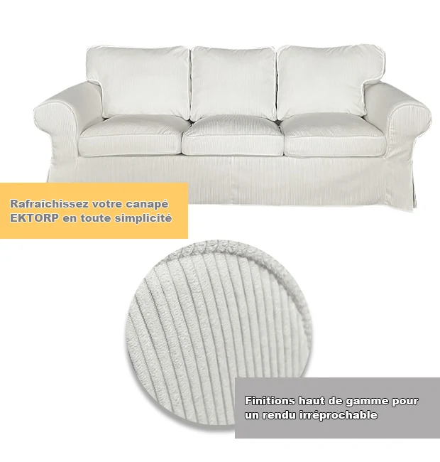 Housse pour canapé IKEA EKTORP luxe haut de gamme velours côtelé