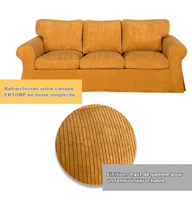 Housse pour canapé IKEA EKTORP luxe haut de gamme velours côtelé