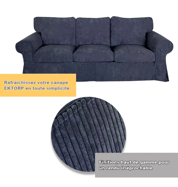Housse pour canapé IKEA EKTORP luxe haut de gamme velours côtelé