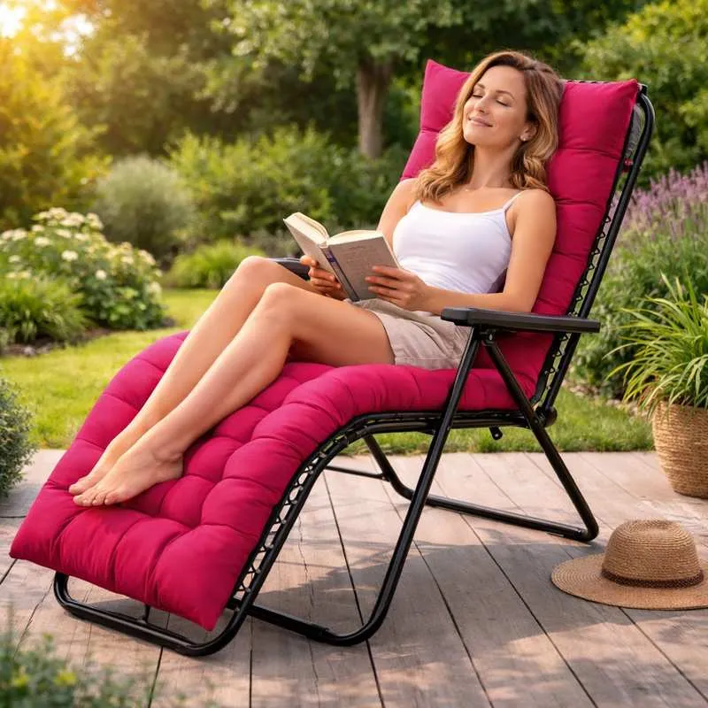 Coussin Chaise Longue rose fushia