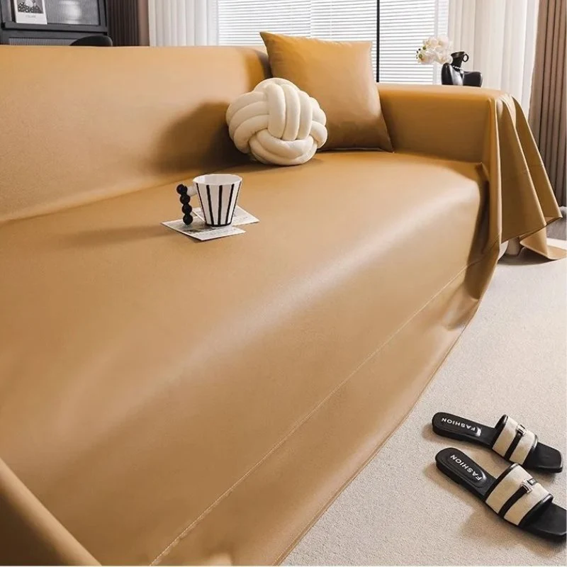 Jeté de Canapé Simili Cuir Camel