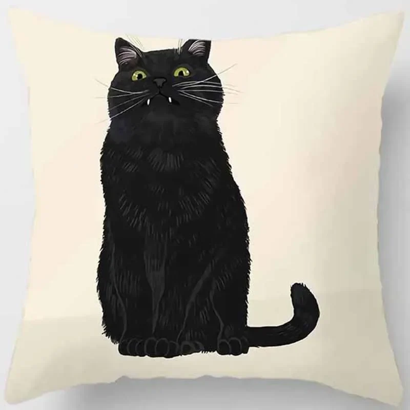 Housse coussin animaux chat drôle