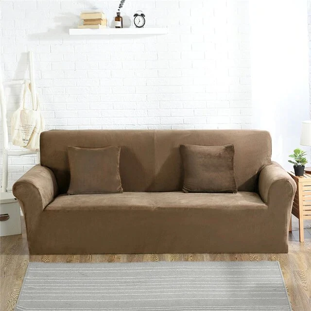 Housse de Canapé Velours Kaki