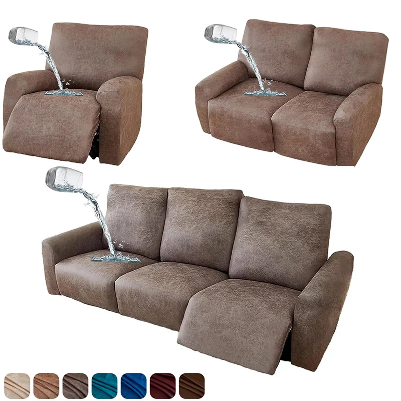 Housse de Fauteuil Relax En Similicuir Marron