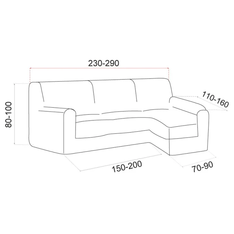 Housse Elastique Canapé d'Angle Monzón