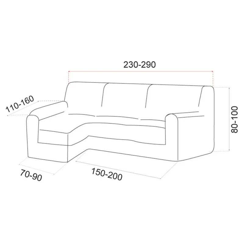 Housse Elastique Canapé d'Angle Monzón