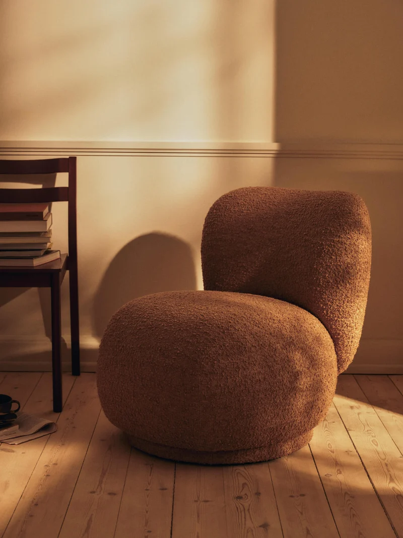 Rico Piccolo Lounge Chair - Raw Bouclé - Tan