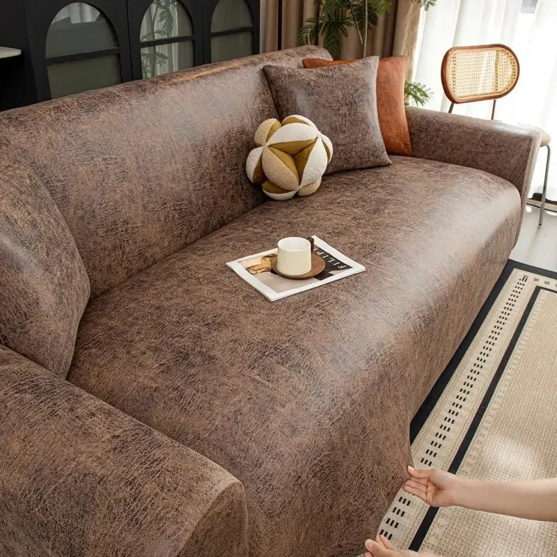 Housses de Canapé Effet Cuir Extensibles Imperméable