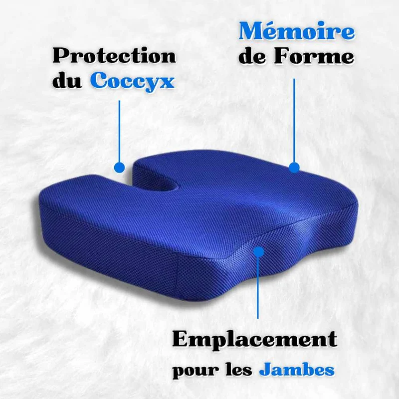 Coussin Coccyx mémoire de forme bleu marine