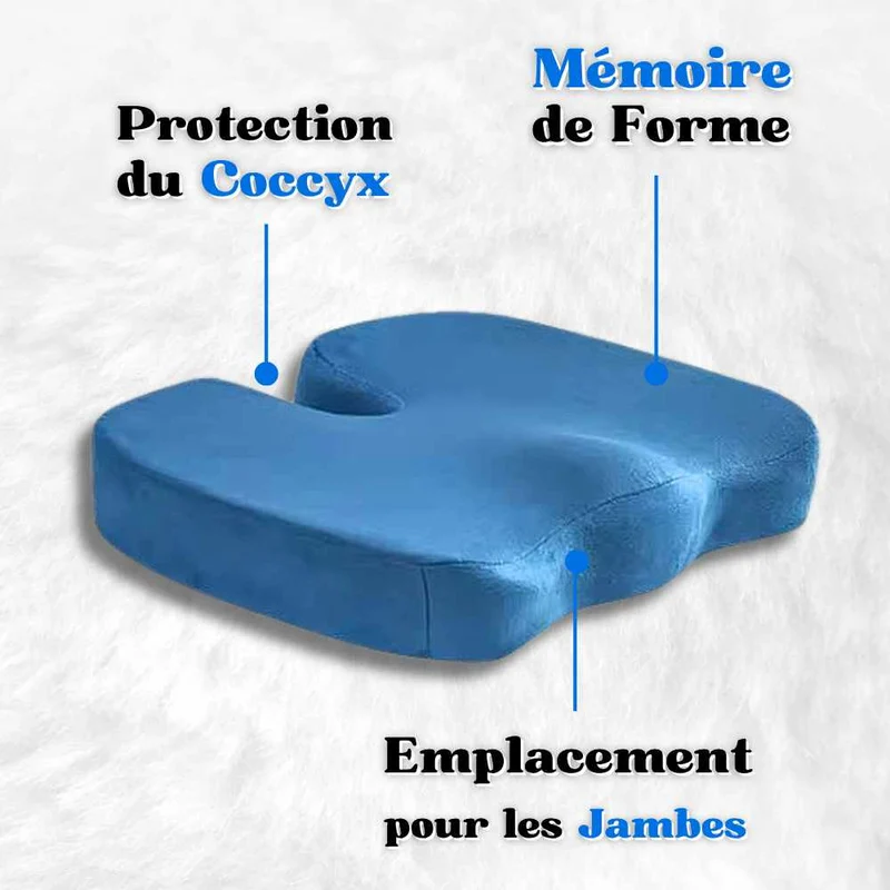 Coussin Coccyx mémoire de forme bleu !